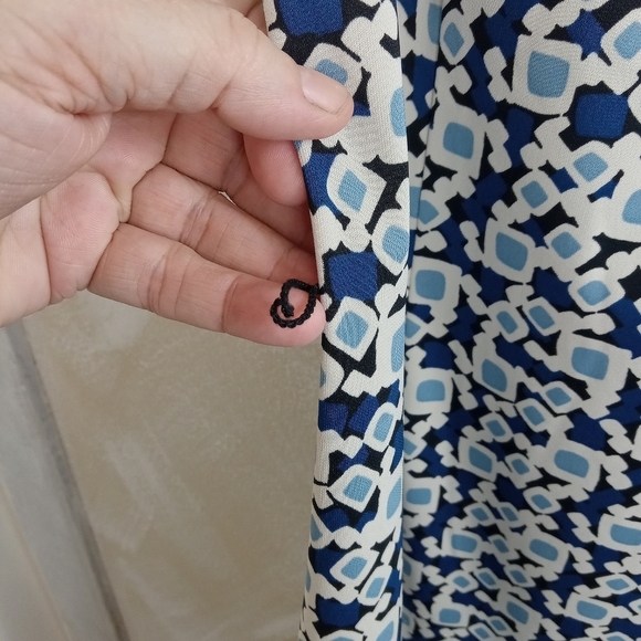 Ann Taylor Loft Fitted Geometric Pattern Sleeveless Dress Size 8 - Picture 5 of 10